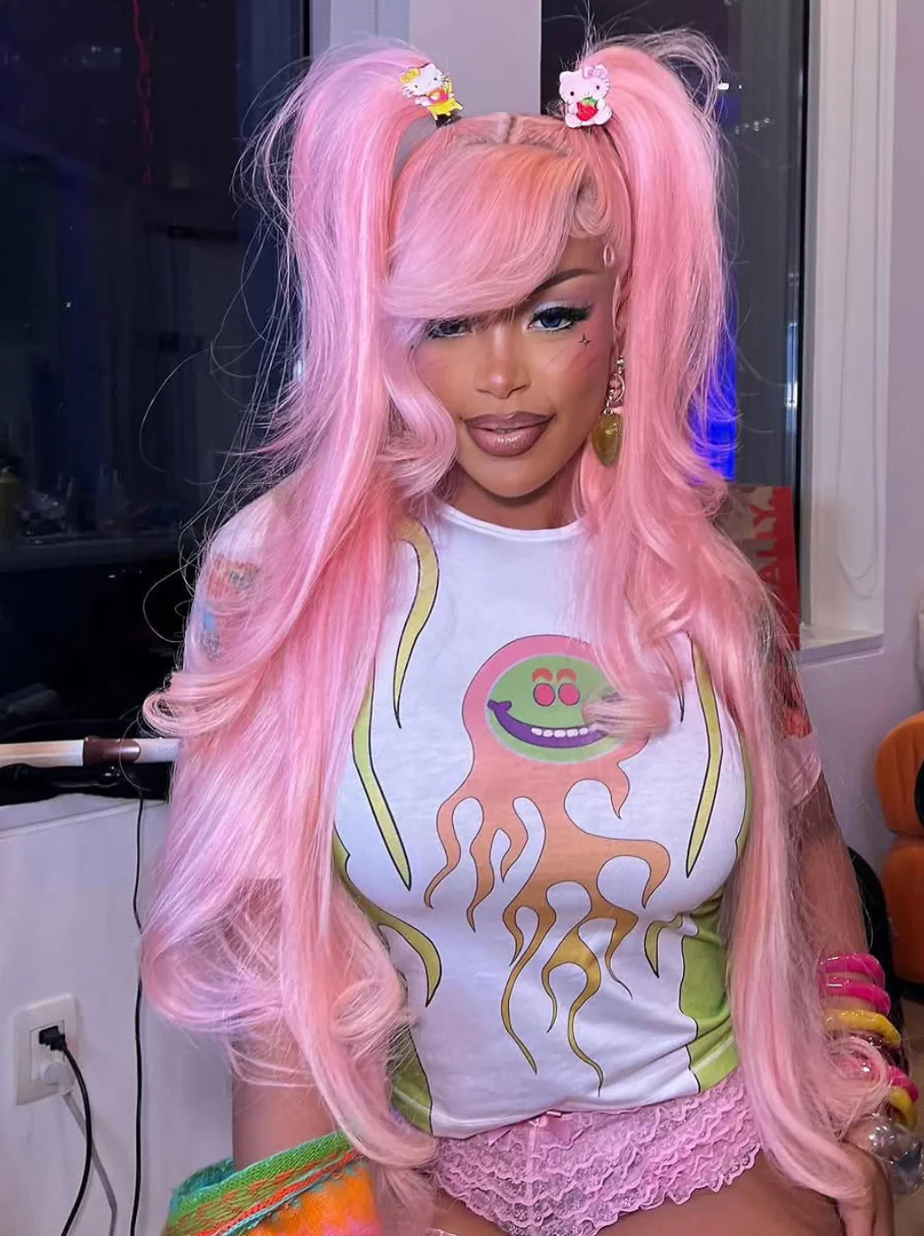 Dorsanee Pink Color 13x4 Lace Front Human Hair Wigs 200 Density Cosplay Virgin Hair Wig - Image 3