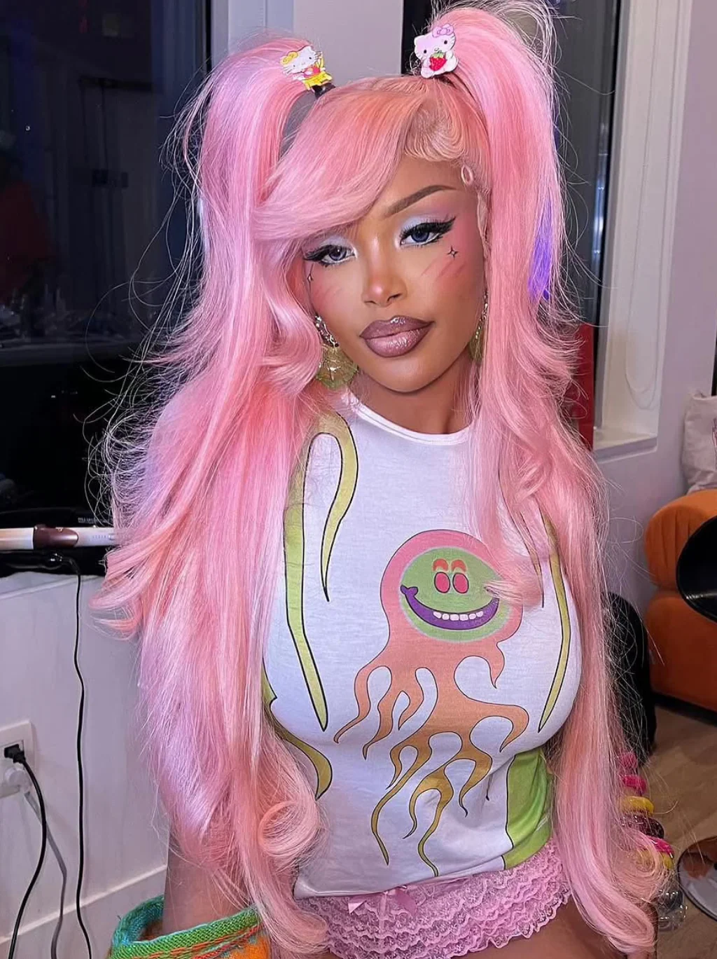 Dorsanee Pink Color 13x4 Lace Front Human Hair Wigs 200 Density Cosplay Virgin Hair Wig - Image 4