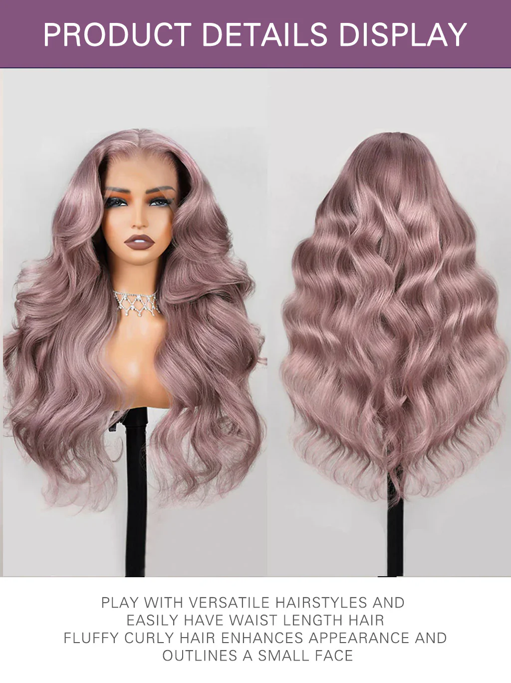 Dorsanee Pink Purple Lavender Color 13x4 Lace Front Wigs Human Hair - Image 5