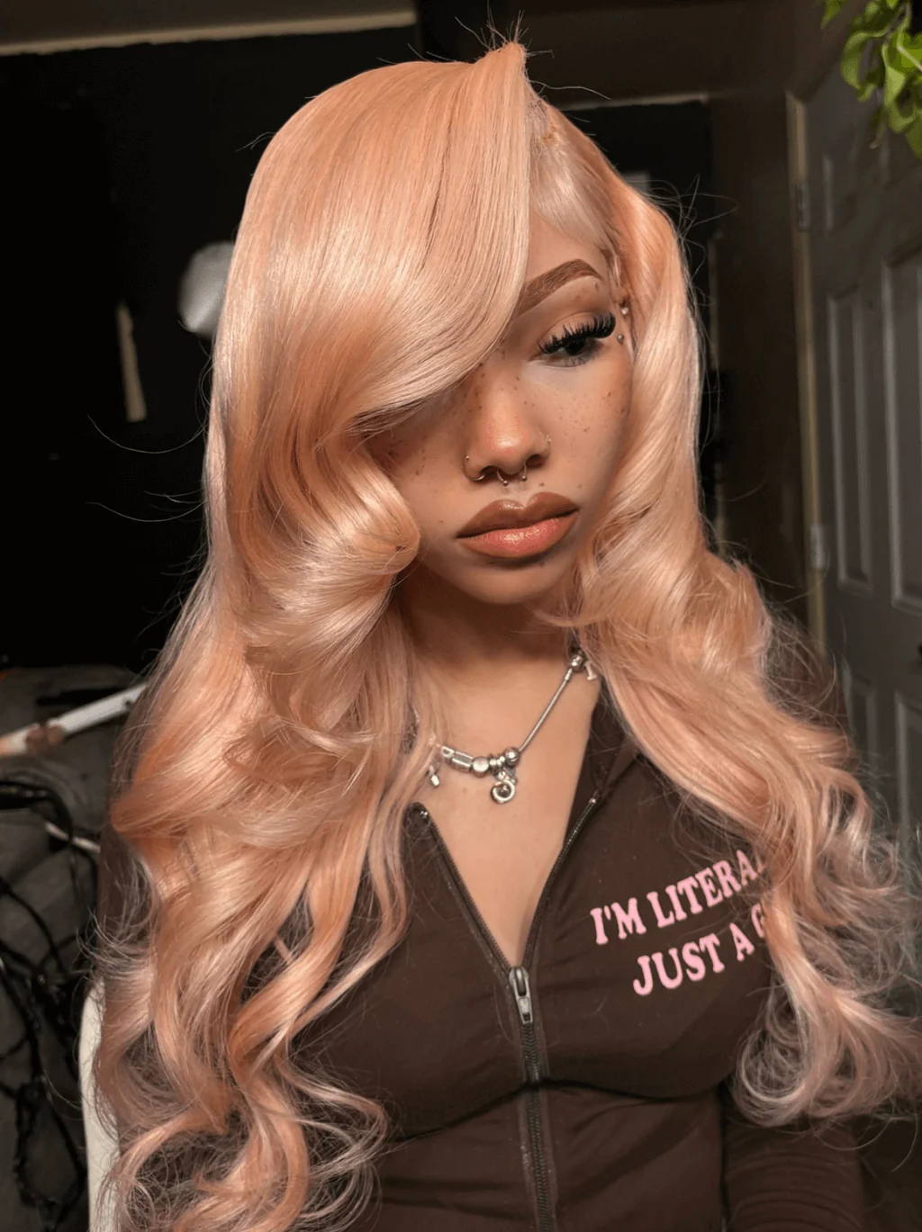 Dorsanee Pinkish Gold Strawbeerry Honey Blonde Body Wave Virgin Human Hair Wigs - Image 2