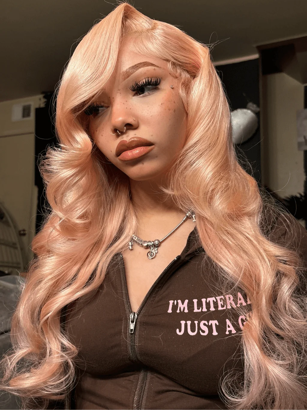 Dorsanee Pinkish Gold Strawbeerry Honey Blonde Body Wave Virgin Human Hair Wigs - Image 5