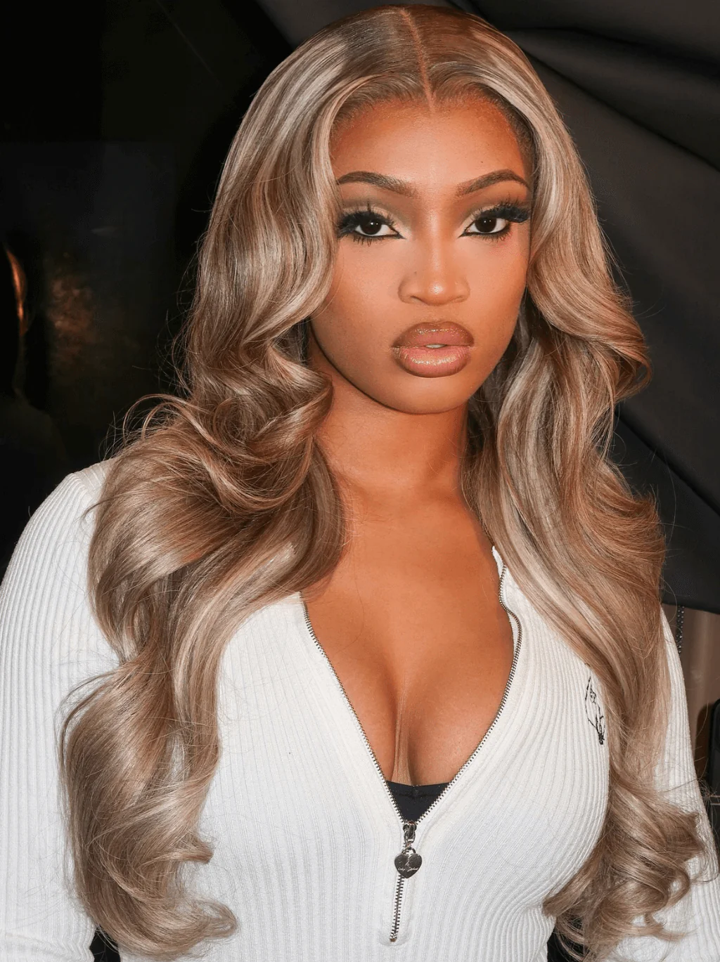 Dorsanee Platinum Blonde Caramel Brown Transparent Lace Front Human Hair Wigs - Image 3