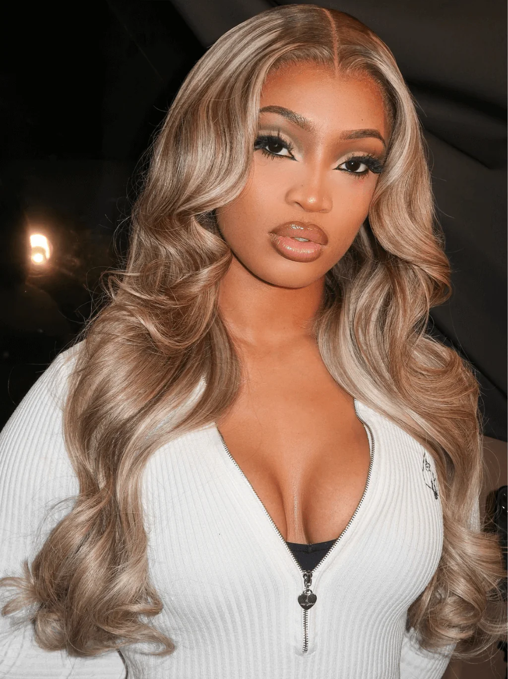 Dorsanee Platinum Blonde Caramel Brown Transparent Lace Front Human Hair Wigs - Image 4