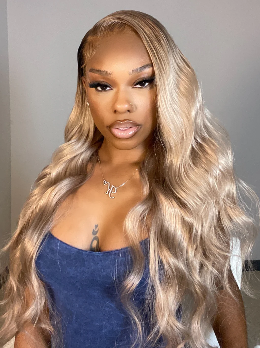 Dorsanee Platinum Golden Honey Blonde Body Wave 13x4 Lace Front Virgin Human Hair Wigs - Image 5