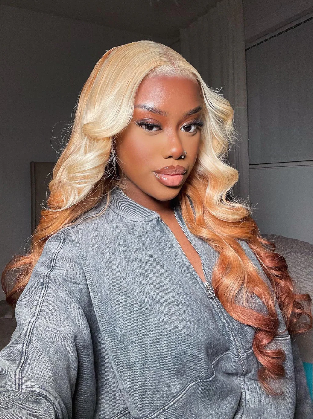 Dorsanee Reverse Ombre Blonde Light Brown 13x4 Lace Front Body Wave Human Hair Wigs - Image 3