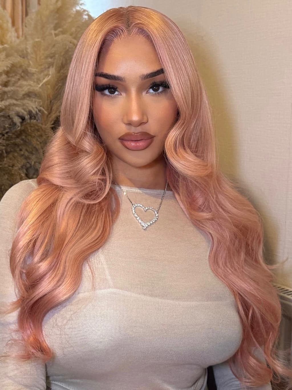Dorsanee Soft Rose Blush Pink 13x4 Lace Front Human Hair Wigs 200 Density - Image 5