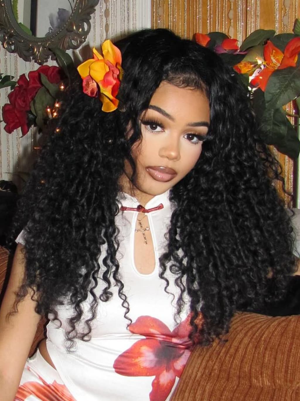 Dorsanee Spanish Crimped Loose Curls 13X4 Lace Front Human Hair Wigs 250 300 Density - Image 2