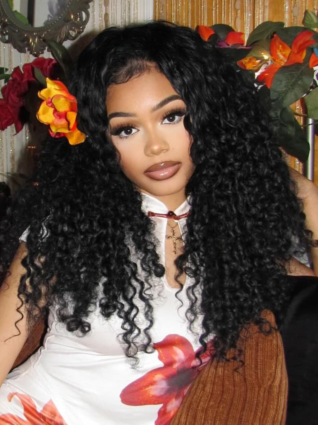 Dorsanee Spanish Crimped Loose Curls 13X4 Lace Front Human Hair Wigs 250 300 Density - Image 3