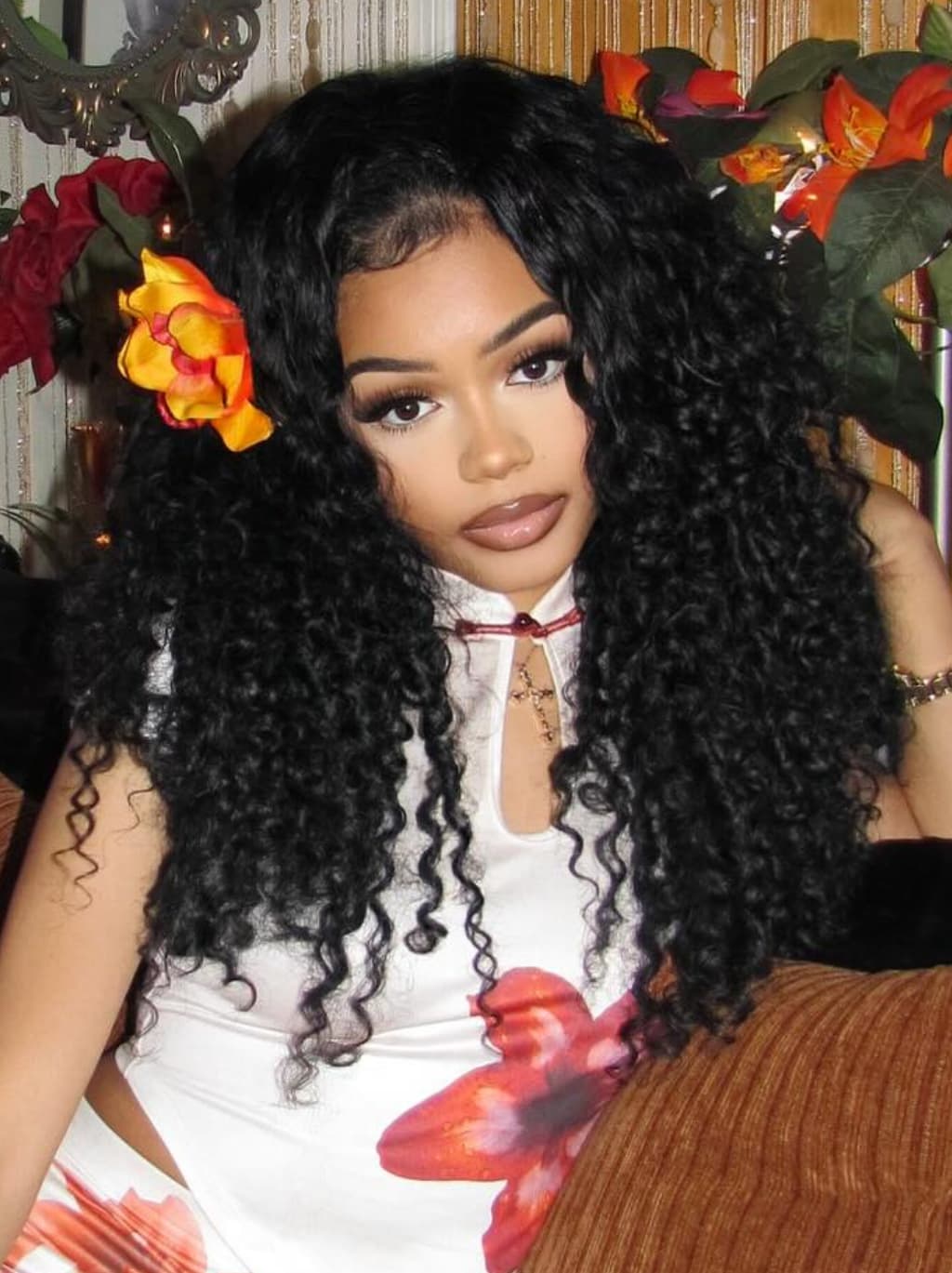 Dorsanee Spanish Crimped Loose Curls 13X4 Lace Front Human Hair Wigs 250 300 Density - Image 4