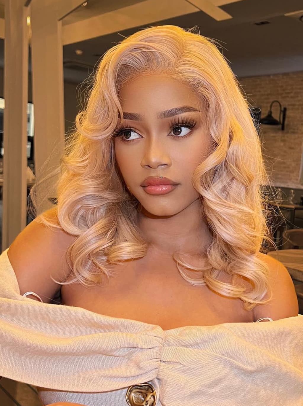 Dorsanee Strawberry Honey Blonde 13x4 HD Lace Front Human Hair Wig - Image 3