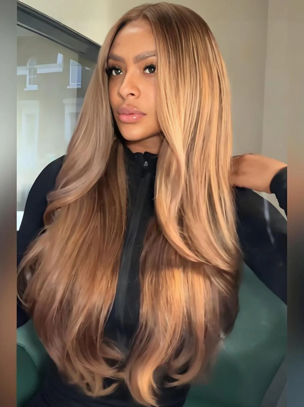 Dorsanee Strawberry Honey Blonde 13x4 Lace Front Virgin Human Hair Wigs - Image 3