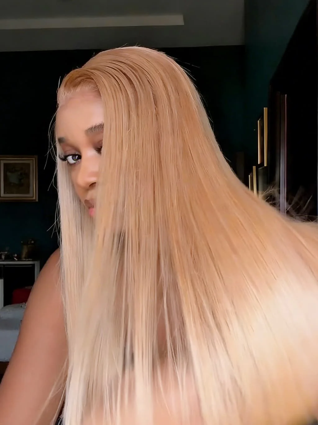 Dorsanee Strawberry Honey Blonde Bone Straight 13x4 Lace Front Remy Human Hair Wigs - Image 4
