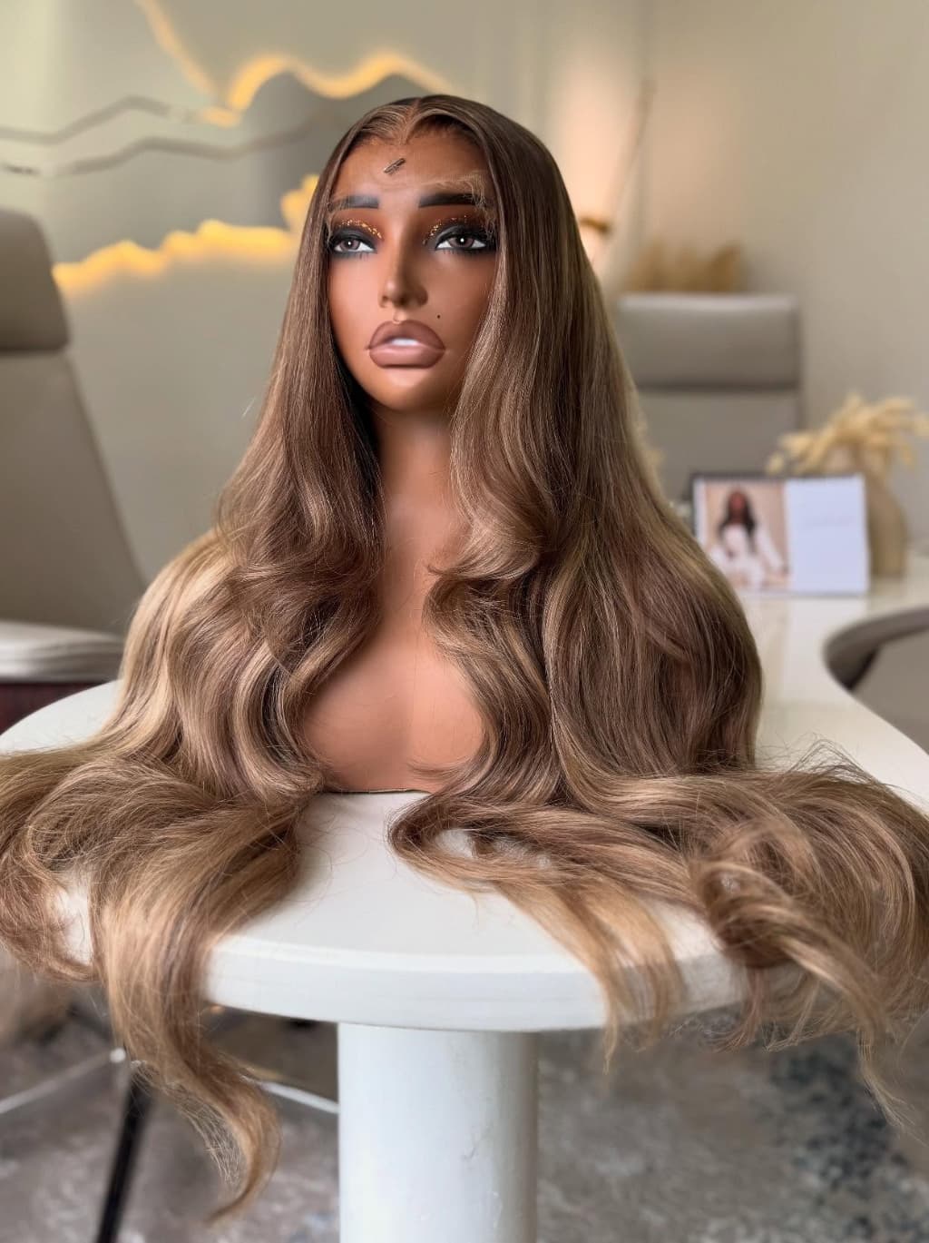 Dorsanee Strawberry Honey Blonde Brown Highlights 13x4 Lace Front Human Hair Wigs 200 Density - Image 4
