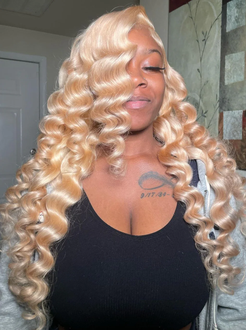 Dorsanee Strawberry Platinum 613 Blonde Wand Curls 13x4 Lace Front Loose Deep Wave Human Hair Wigs - Image 2