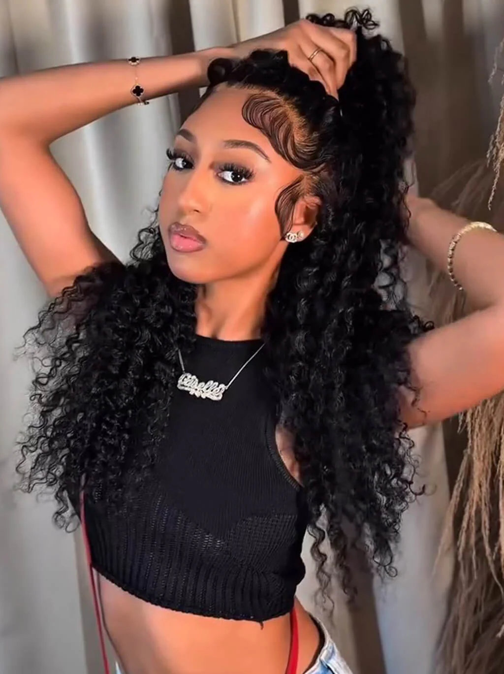 Dorsanee Tight Spiral Curls 13x4 Lace Front Virgin Human Hair Wigs 250 300 Density - Image 2