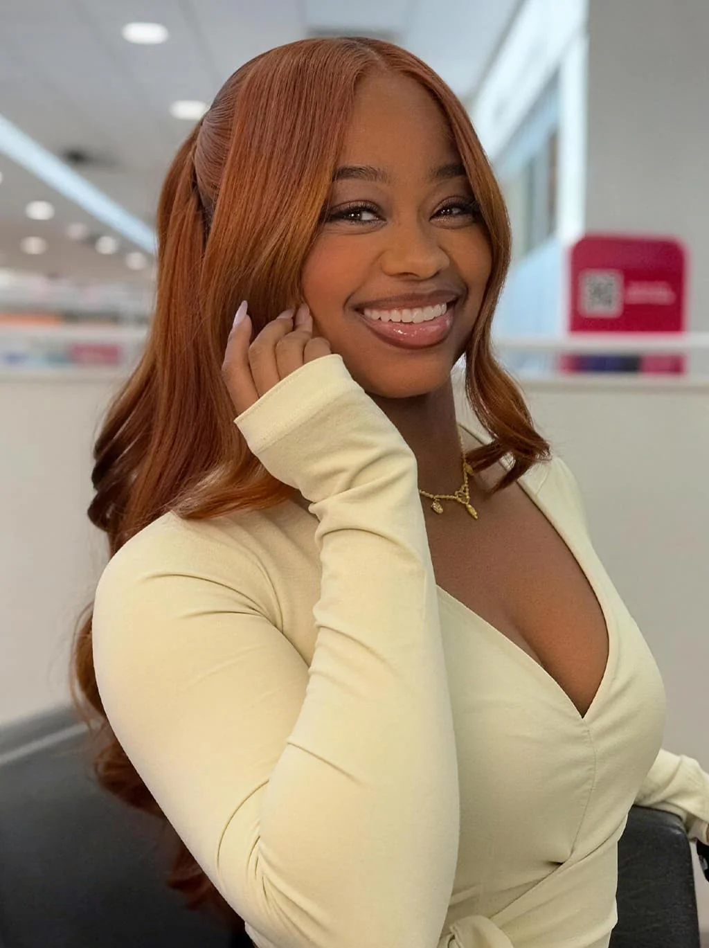 Dorsanee Vibrant Pumpkin Copper Orange Short Bob Body Wave Curls 13x4 Lace Front Human Hair Wig - Image 5