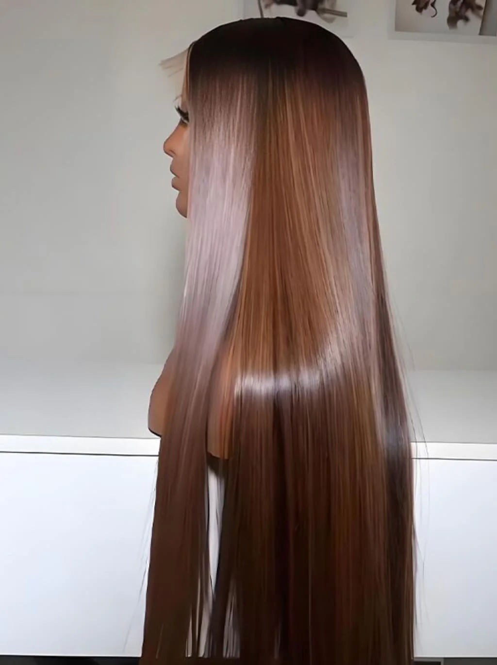 Dorsanee Vietnamese Brown Bone Straight 13x4 Lace Front Human Hair Wigs - Image 2