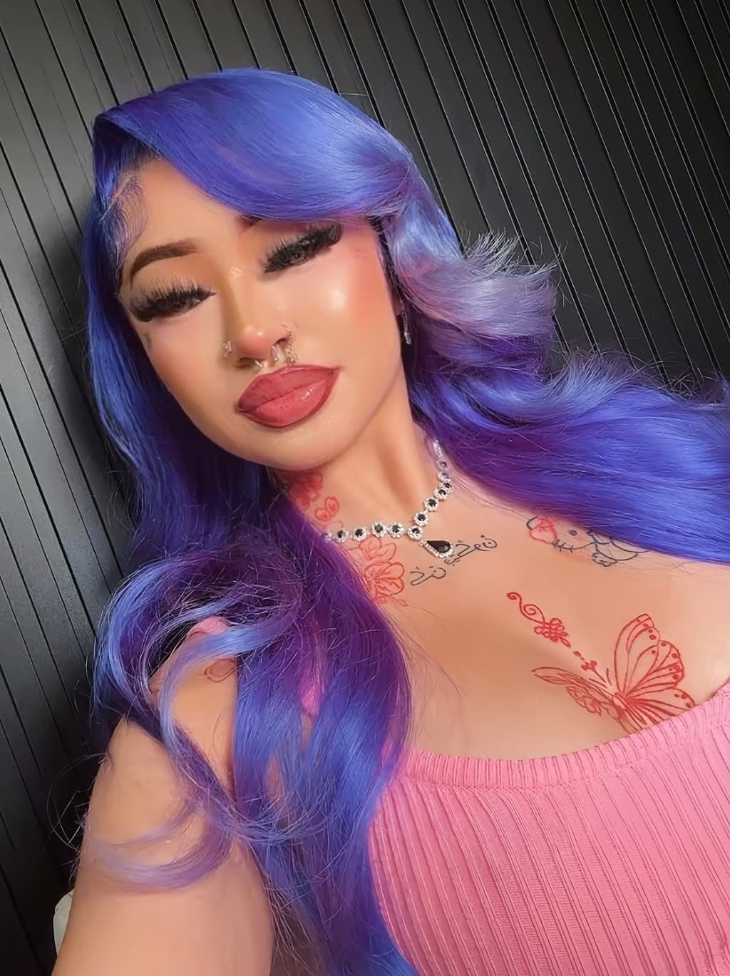 Dorsanee Violet Blue 13x4 Lace Front Virgin Human Hair Wigs 200 Density - Image 3