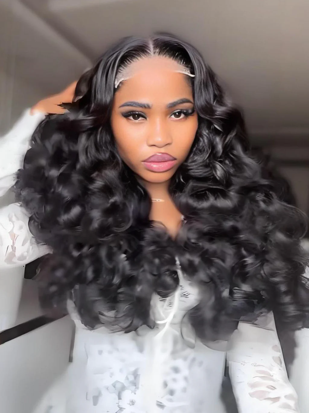 Dorsanee Voluminous Bouncy Loose Curls 13x4 Lace Front Human Hair Wig 250 300 Density - Image 3