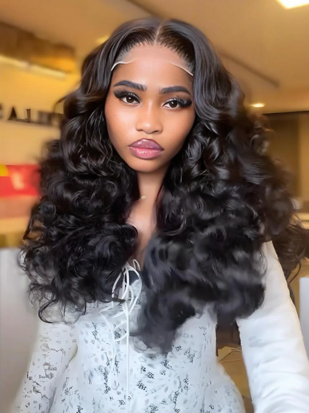 Dorsanee Voluminous Bouncy Loose Curls 13x4 Lace Front Human Hair Wig 250 300 Density - Image 4