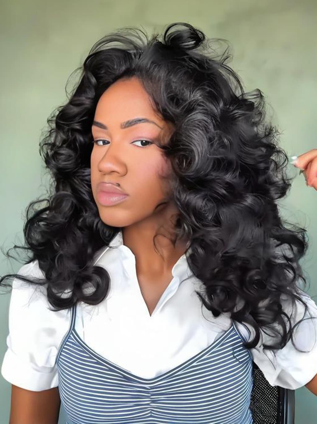 Dorsanee Voluminous Full Body Bouncy Curls 13x4 Lace Front Human Hair Wig - Image 3