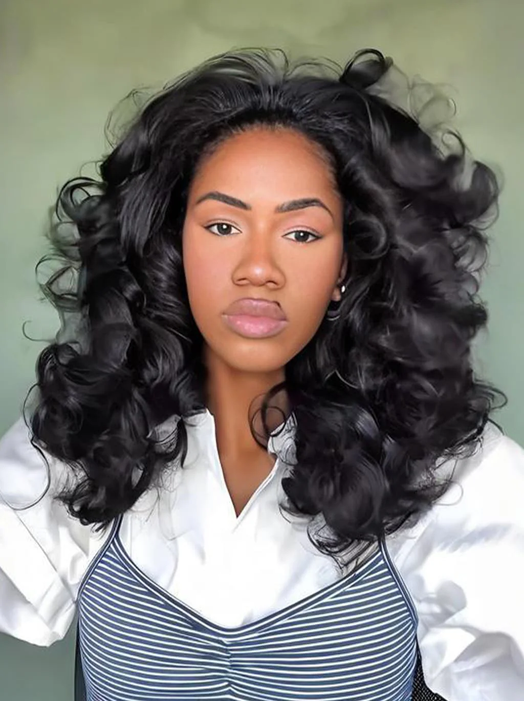 Dorsanee Voluminous Full Body Bouncy Curls 13x4 Lace Front Human Hair Wig - Image 4