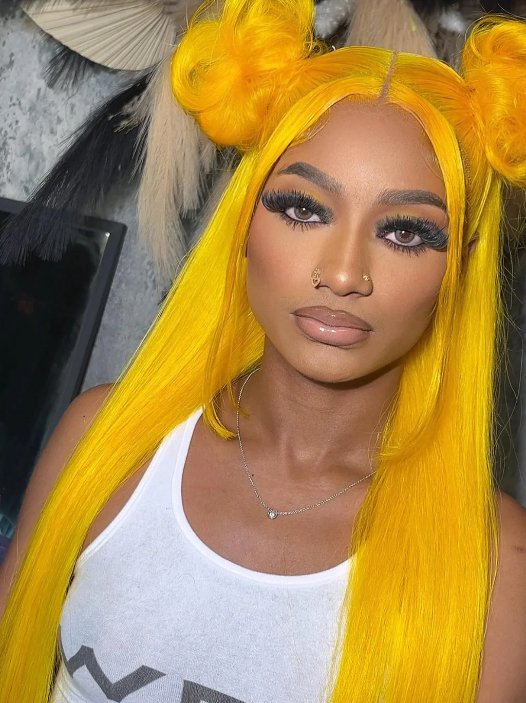Dorsanee Yellow Color 200 Density 13x4 Lace Front Straight Virgin Human Hair Wigs - Image 5