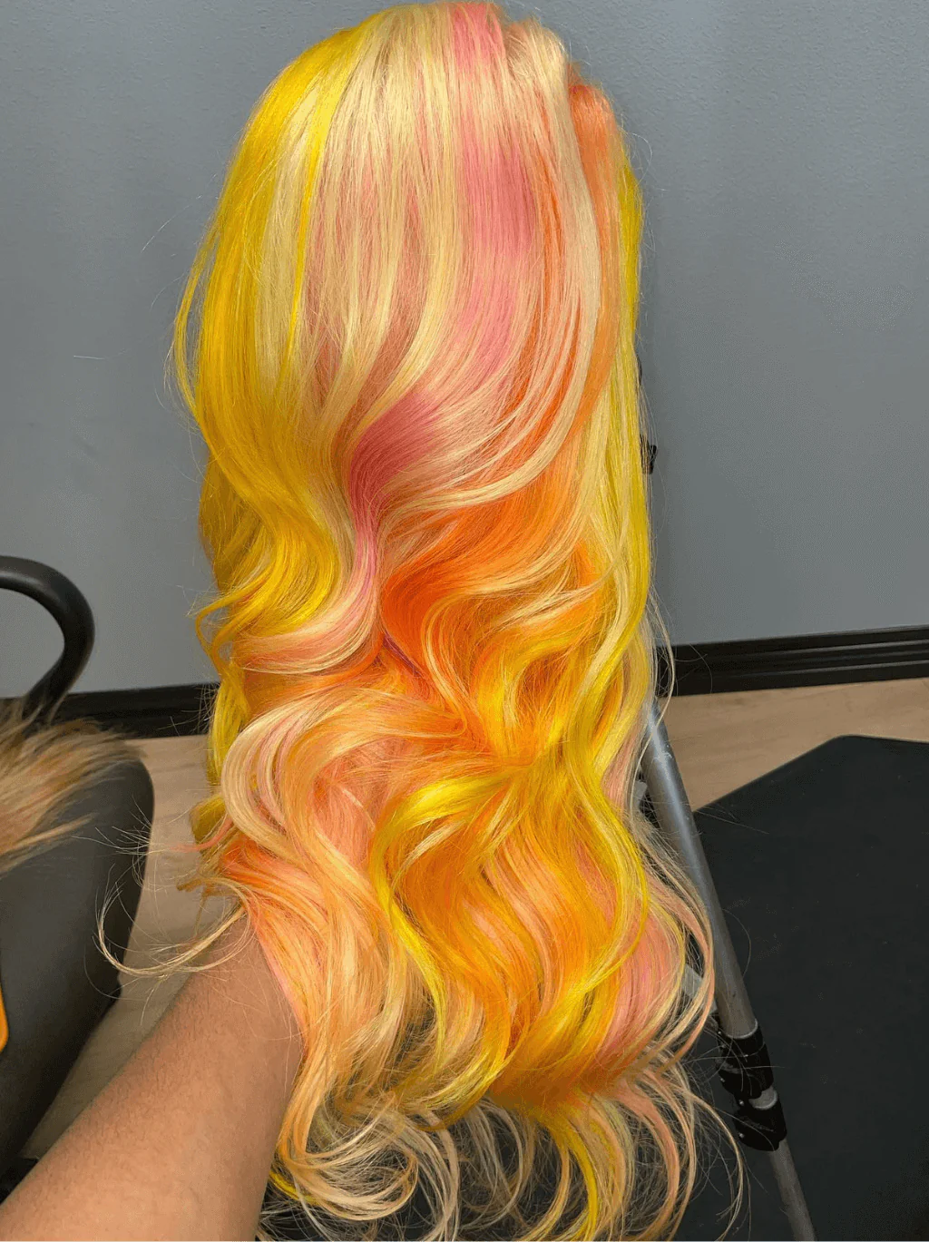 Dorsanee Yellow Pink Ginger Orange Multi Color 13x4 Lace Front Human Hair Wigs - Image 2