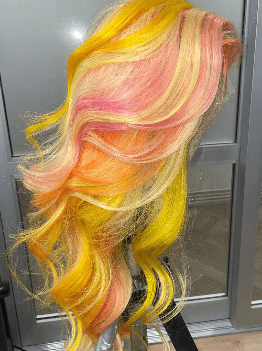 Dorsanee Yellow Pink Ginger Orange Multi Color 13x4 Lace Front Human Hair Wigs - Image 3