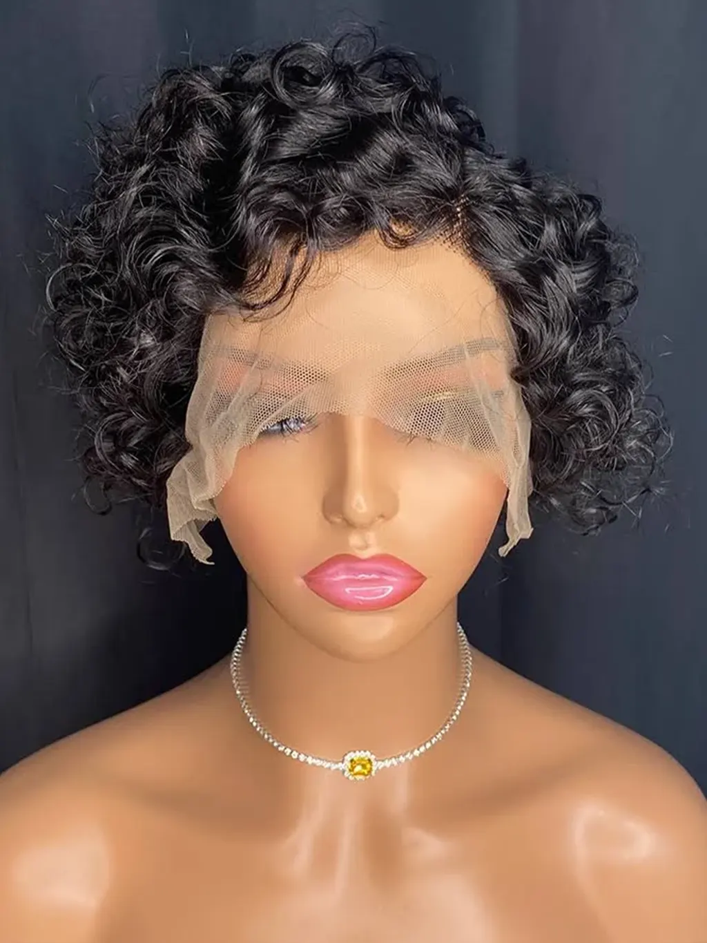 Dorsanee Pixie Cut Short Curly 13x4 Lace Front Human Hair Wigs - Image 3